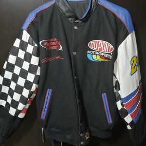 Reversible Jeff Gordon NASCAR Leather Jacket Mens Medium